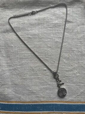 sterling silver and mother-of-pearl necklace with hummingbird and tree of life